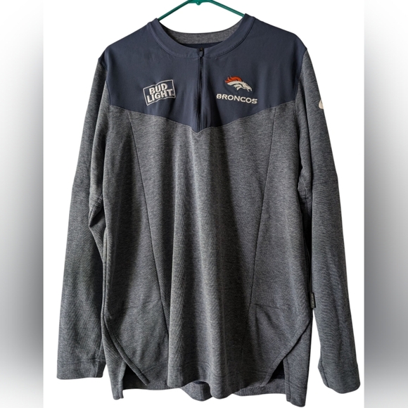 NFL Other - NFL Dri-FIT Navy and Grey Denver Broncos and Budlight Quarter zip M